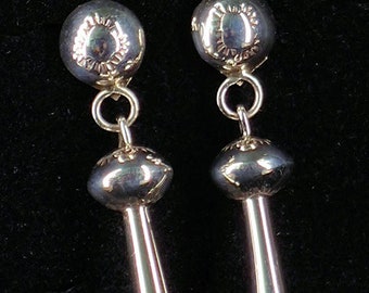 Navajo Jewelry Earring Sterling Silver Squash Blossom Stud Earrings by Shirley Johnson - Handmade