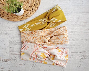 Wide Twist Nurse Headbands for Women - Boho Accessories - yellow, orange, or white