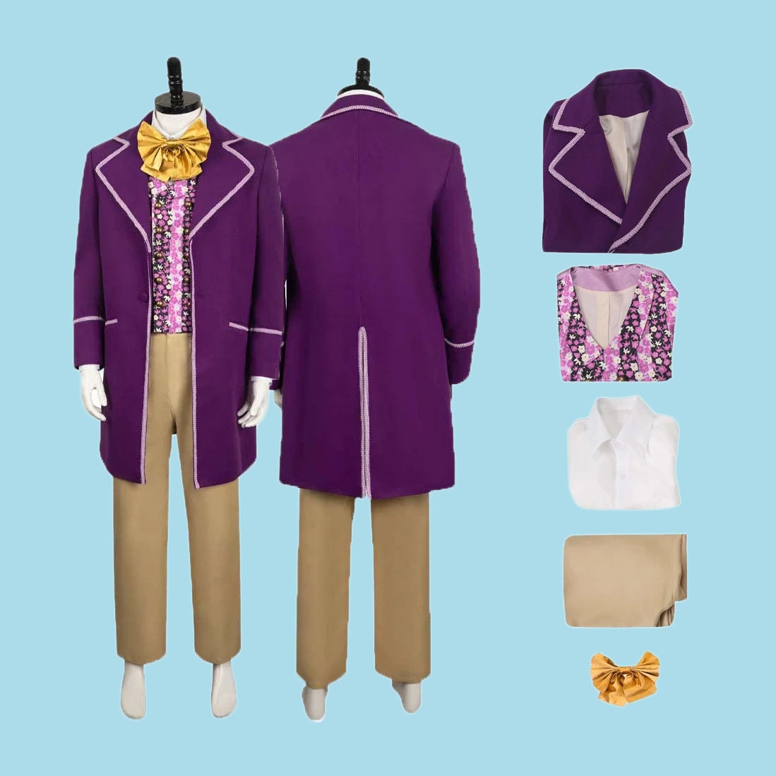 Willy Charlie Cosplay Costume Uniform Chocolate Factory Child Role