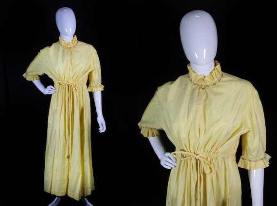 Vintage 1960s Yellow Floor Length Loungees House C