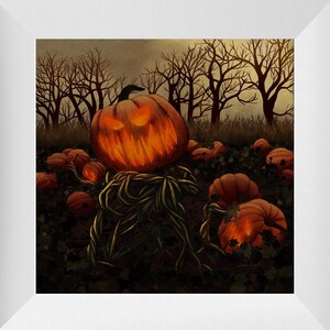 Kürbis Monster - Glicee Kunstdruck | Gruselige Halloween Dekoration