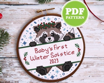 Baby's First Winter Solstice Cross Stitch Pattern PDF | Baby's First Cross Stitch Pattern Download