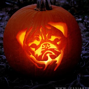 Printable Pug Pumpkin Carving Stencil Halloween Pumpkin Carving