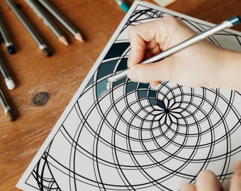 25 Kaleidoscope Coloring Pages for Relaxation | Coloring Pack | Printable Instant Download