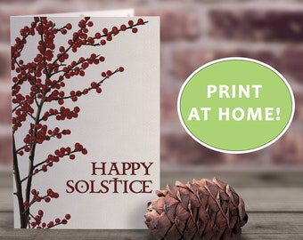 Solstice Greeting Card | Holiday Greeting Card | Instant Download