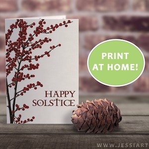 Solstice Greeting Card Holiday Greeting Card Instant Download image 1