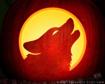 3 Wolf Pumpkin Stencil