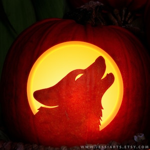 Printable Wolf Pumpkin Carving Stencil Halloween Pumpkin - Etsy