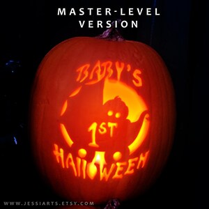 Baby's First Halloween Pumpkin Carving Stencil: Three Levels | Baby's