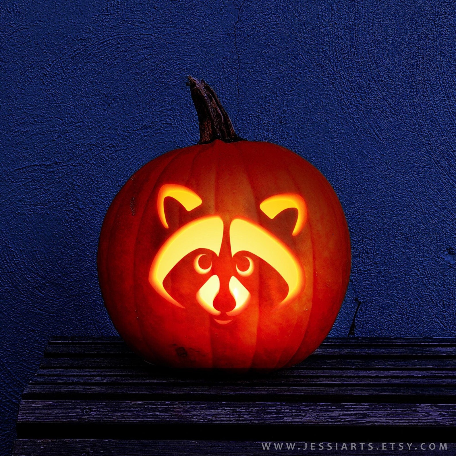 Printable Raccoon Pumpkin Carving Stencil | Halloween Pumpkin Raccoon ...
