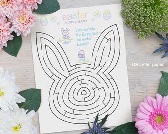 Bunny Easter Maze: Printable Kids Activity (Digital Download)