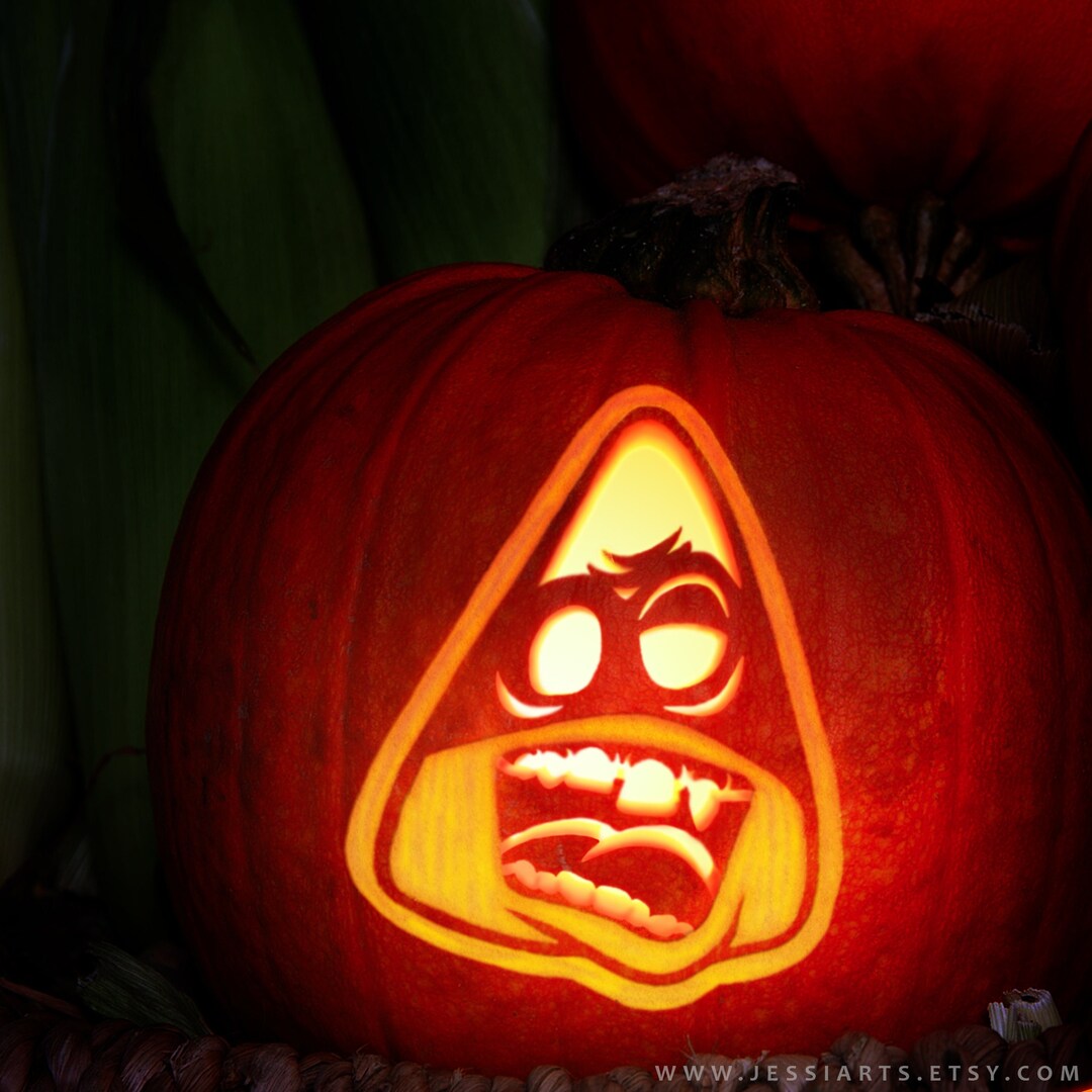 Printable Zombie Candy Corn Pumpkin Carving Stencil Silly Halloween 