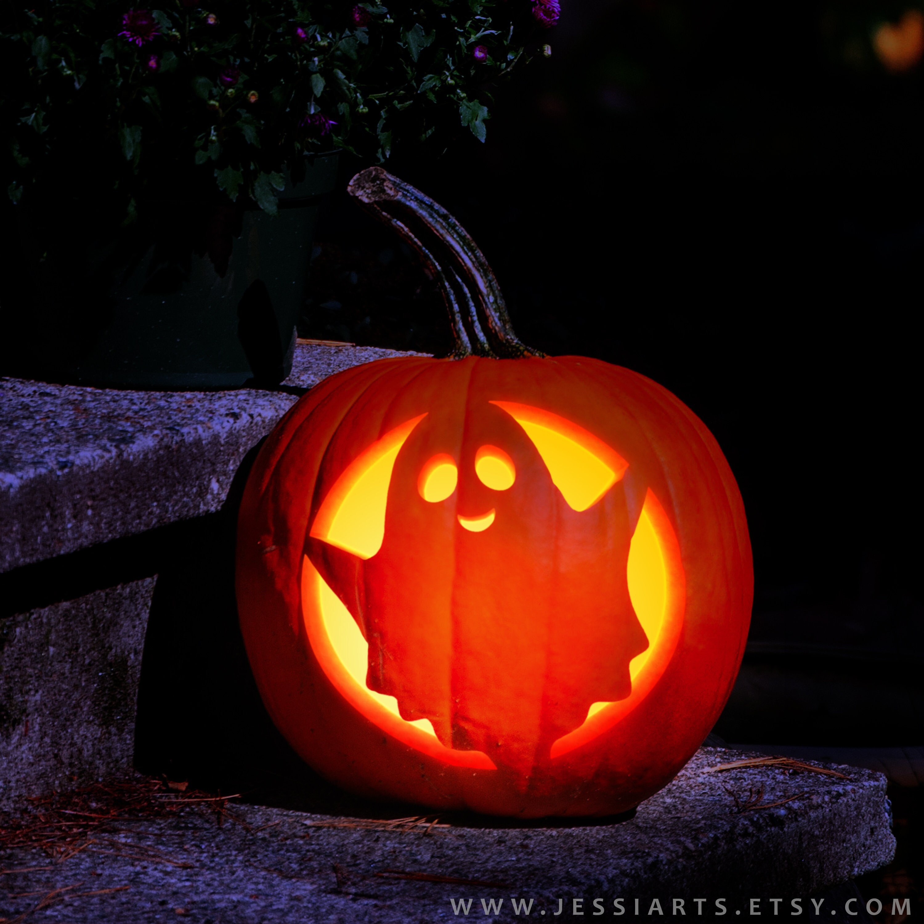 Pumpkin Stencil Ghost