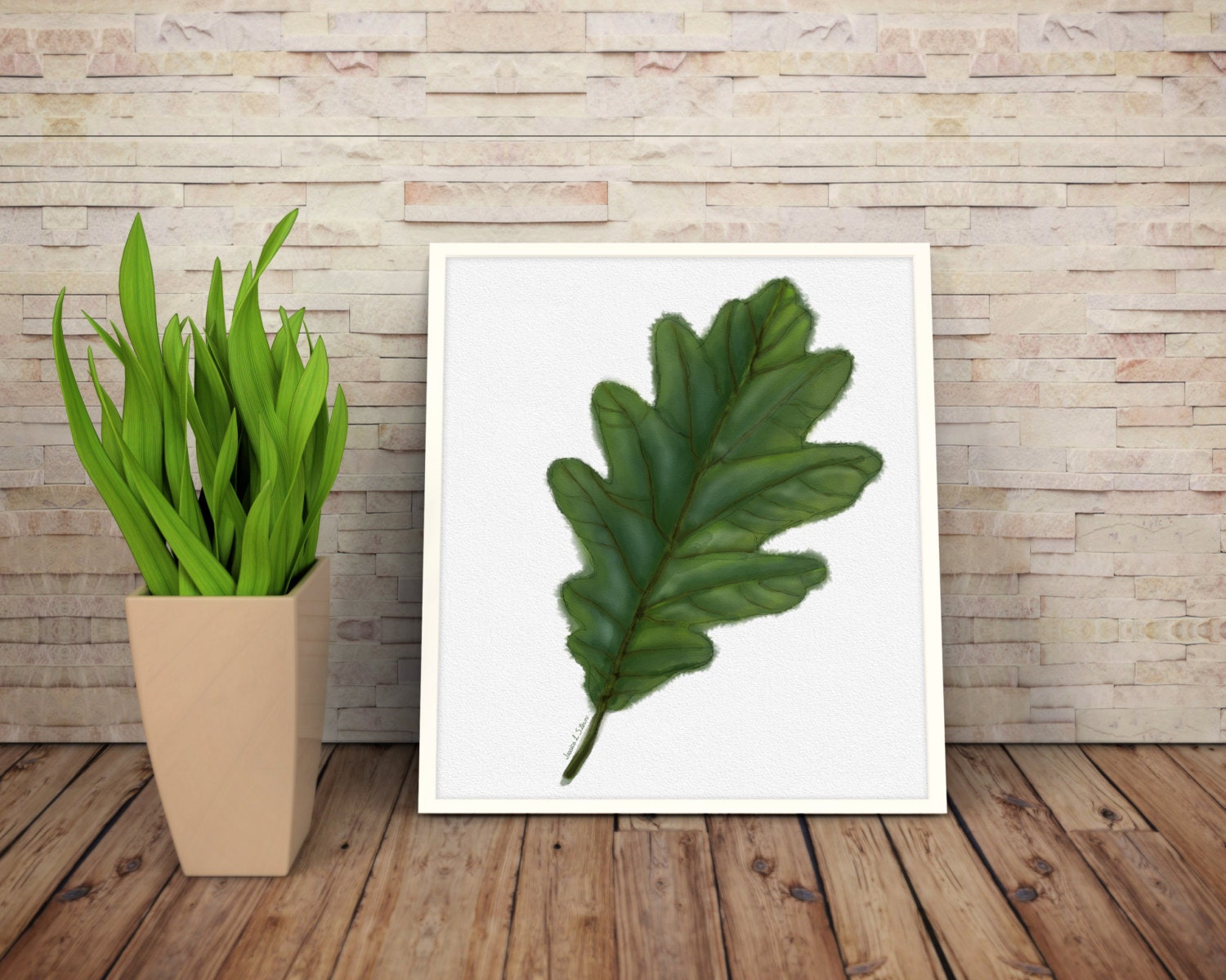 Oak Leaf Print Wall Decor Nature Wall Art Etsy