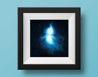 Impresión artística de fuego fatuo: Decoración de pared con luz fantasma