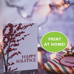 Solstice Greeting Card Holiday Greeting Card Instant Download image 3