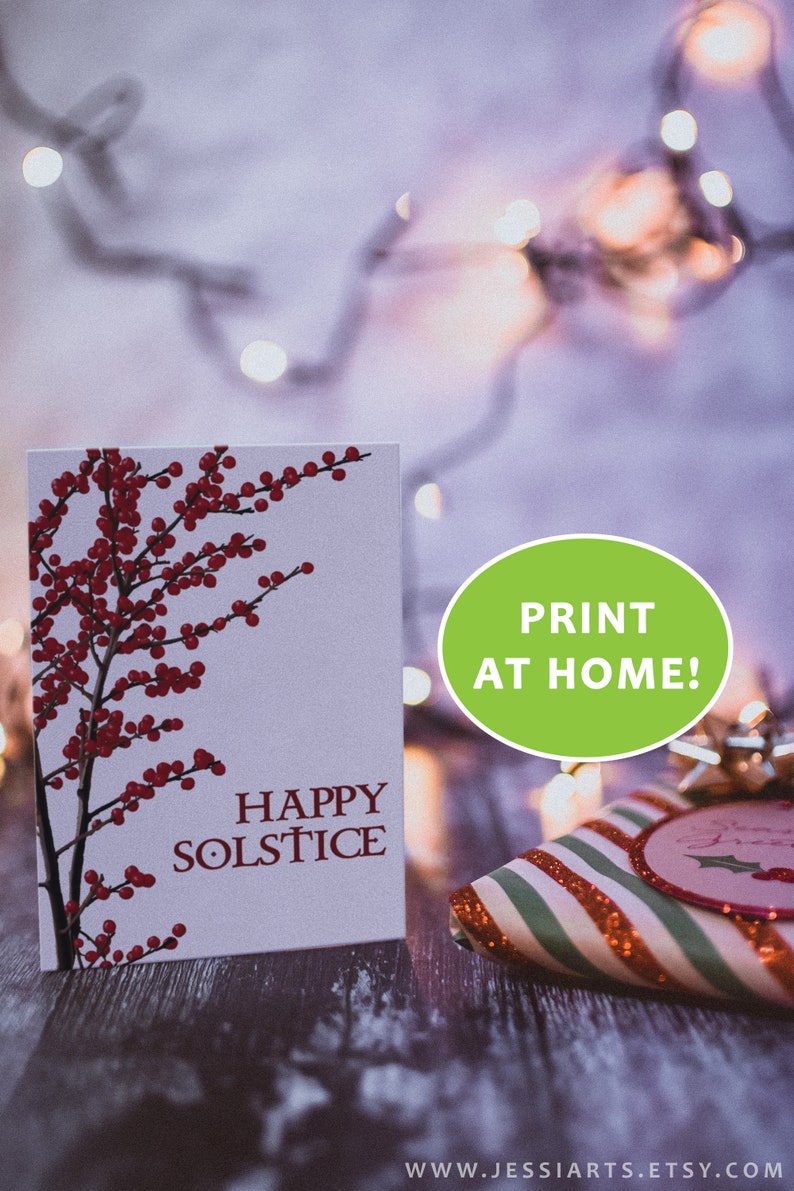 Solstice Greeting Card Holiday Greeting Card Instant Download image 3