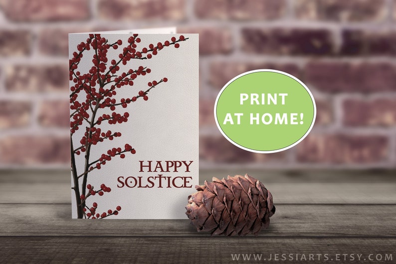 Solstice Greeting Card Holiday Greeting Card Instant Download image 1