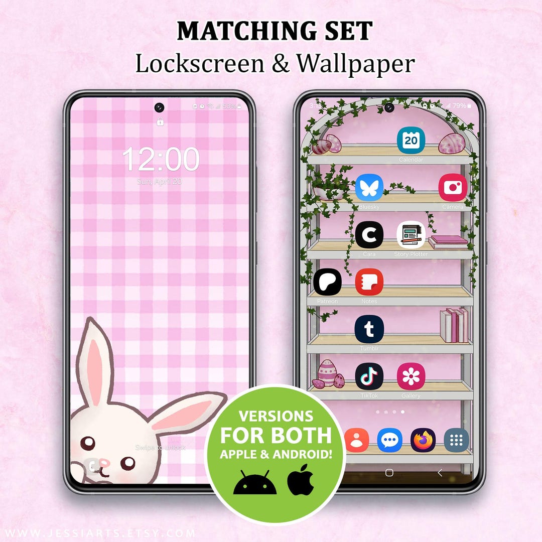 Pastel Pink Easter Wallpaper for Android & iPhone | Easter Bunny