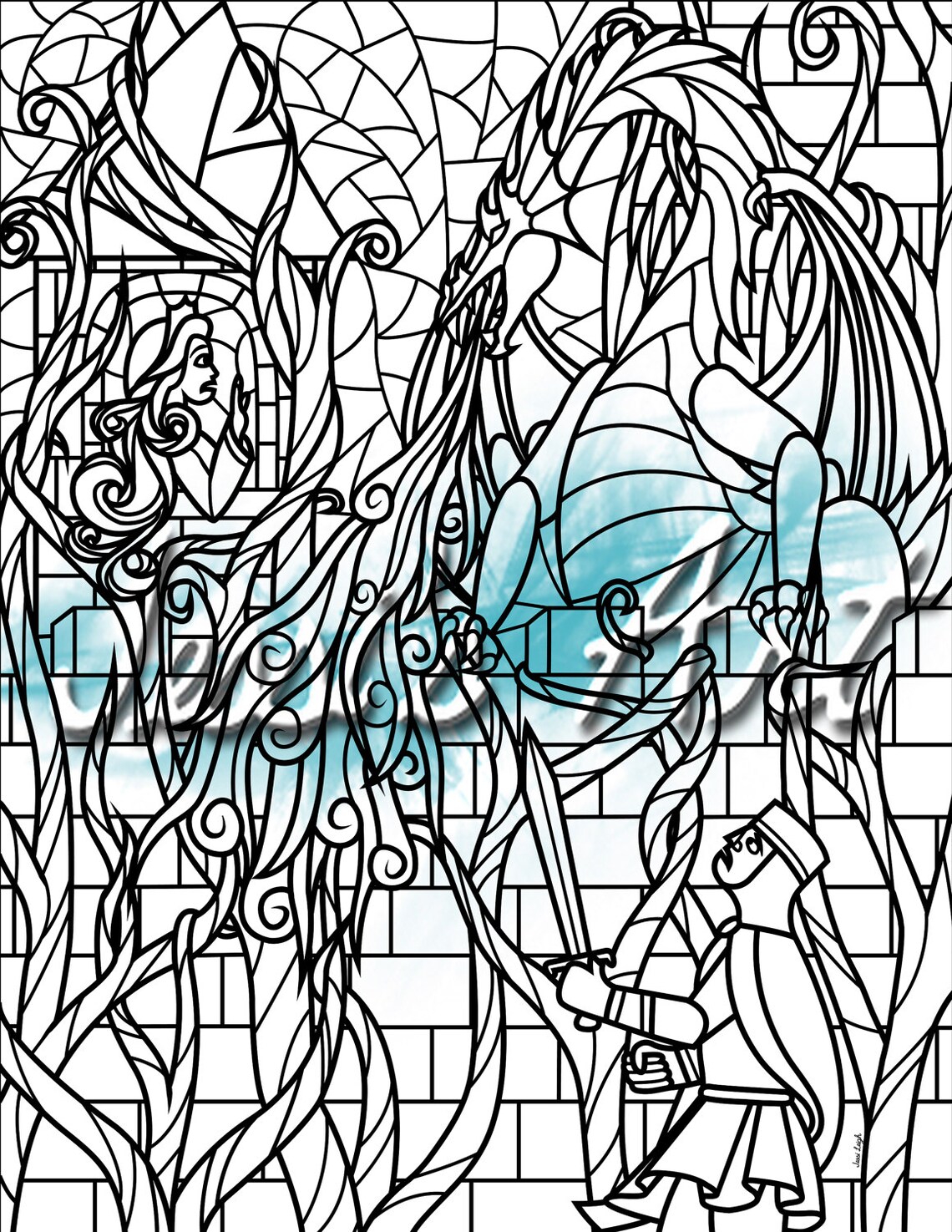 Fire Breathing Dragon Adult Coloring Page Instant Download | Etsy