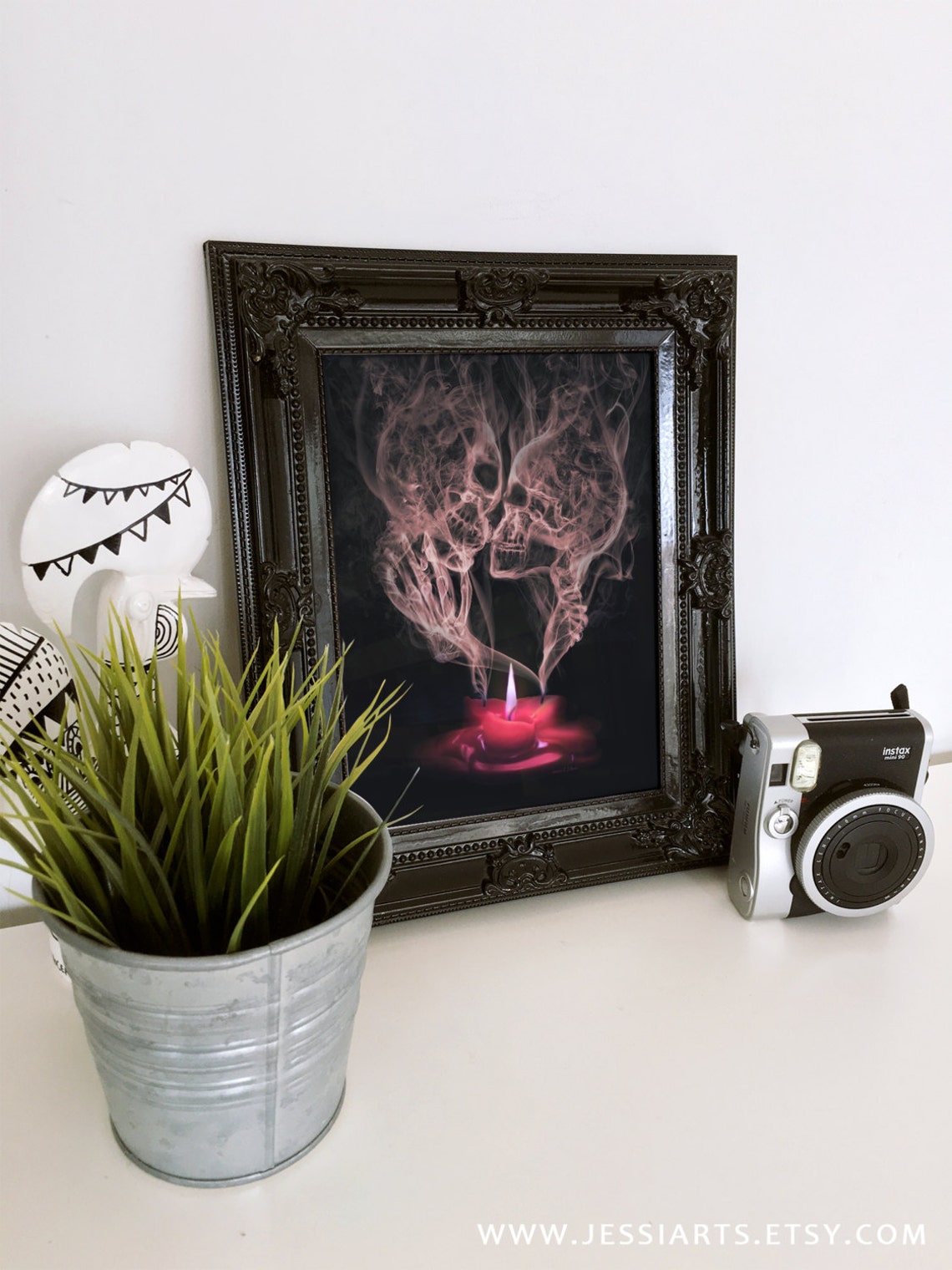 Candle Smoke Print Wall Decor Surreal Wall Art Etsy