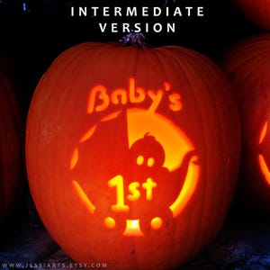 Baby's First Halloween Pumpkin Carving Stencil: Three Levels | Baby's