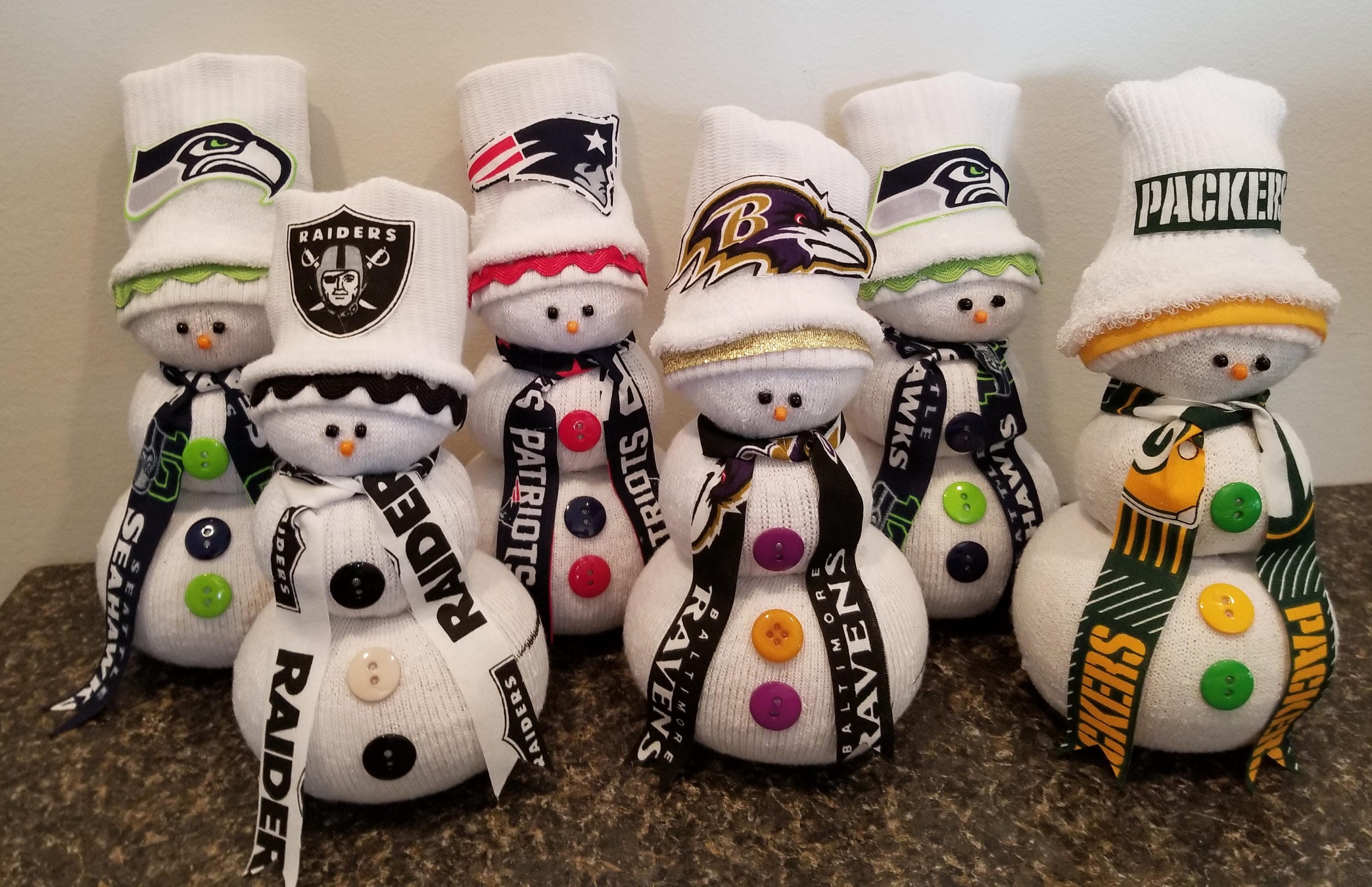 NFL Team Snowman Sock snowman Etsy