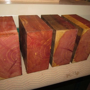 4 EASTERN RED CEDAR Bowl Turning Blanks Lumbar Lathe 6" X 6" X 3"