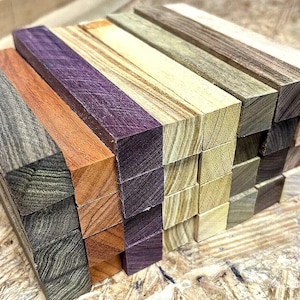 32 PIECES Bocote Padauk Purpleheart Canarywood Osage Ipe Rosewood Macacawood Pen Blanks 6" X 3/4" X 3/4"