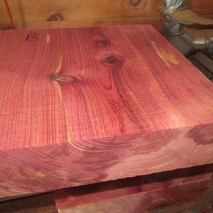 One Thick EASTERN RED CEDAR Bowl Turning Blank Lumbar Lathe 8&quot; X 8&quot; X 4&quot;