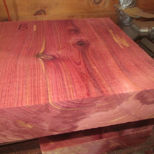 One EASTERN RED CEDAR Bowl Turning Blank Lumbar Lathe 8" X 8" X 3"