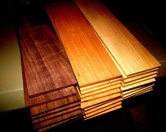 Multipak (30)  kiln Dried sanded thin Walnut, Cherry Maple 12 x 3 x 1/4"