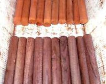 TEN (10) Each WALNUT And CHERRY Round Wooden Dowel Rods Wood Lathe 6 x 15/16"