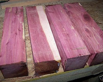 4 bloques de torneado de cedro rojo oriental para torno lumbar de 3 x 3 x 12 pulgadas