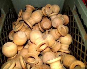 Lot Of 10 BSP Pieces New Unfinished Sanded Solid WOODEN FINIAL 3" Tall With 1" Hole