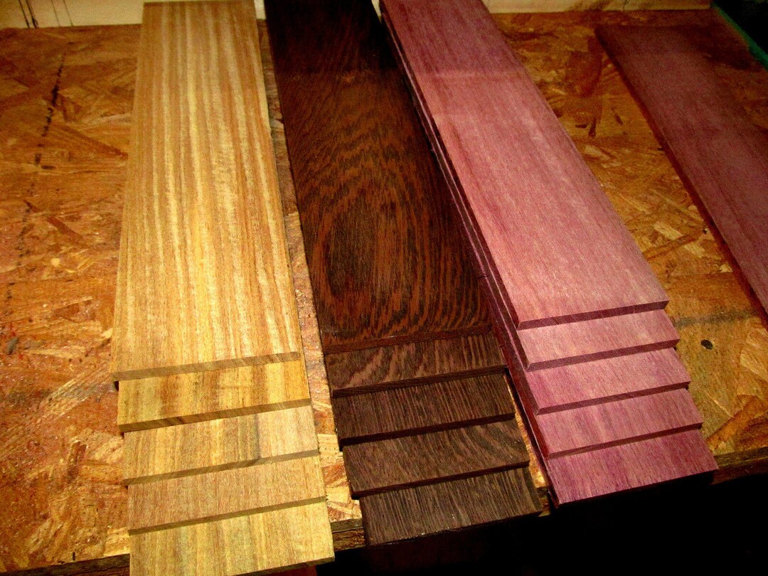 15 Piece Multipak Thin Exotic AFRORMOSIA, WENGE, PURPLEHEART 12