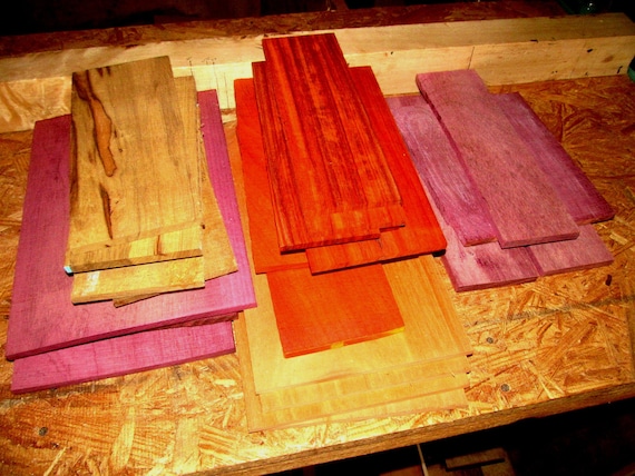10 Pieces Thin Kiln Dried Sanded Exotic Padauk Lumber 12 X 4 X 1/8