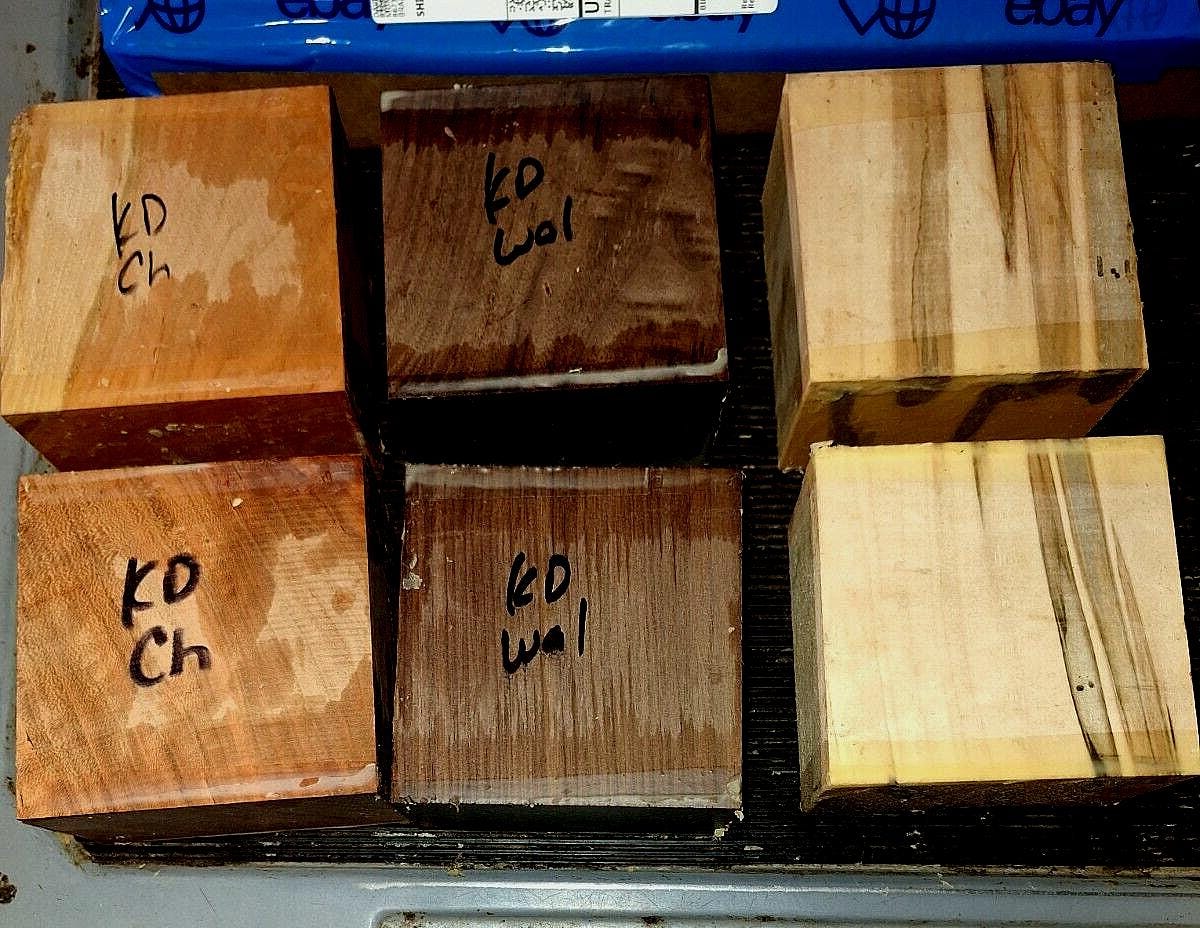 Six (6) Kiln Dried Walnut Ambrosia Maple & Cherry Bowl Blanks 5" x 5" x 3"