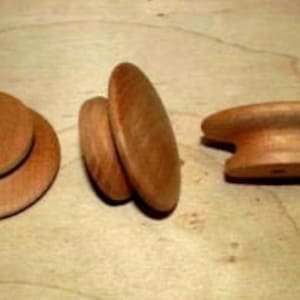 10 Pieces KA New Unfinished Cherry 2" Round Wood Cabinet Knobs / Pulls