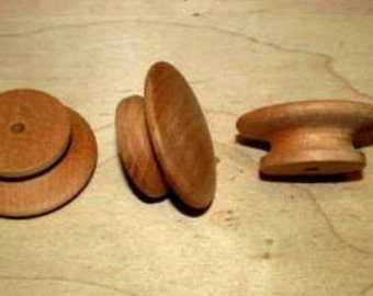 10 Pieces KA New Unfinished Cherry 2" Round Wood Cabinet Knobs / Pulls