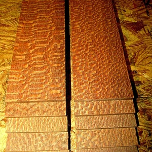 10 Beautiful Sanded KILN DRIED Thin Pieces Figured  LEOPARDWOOD 12&quot; X 3&quot; X 1/8&quot;