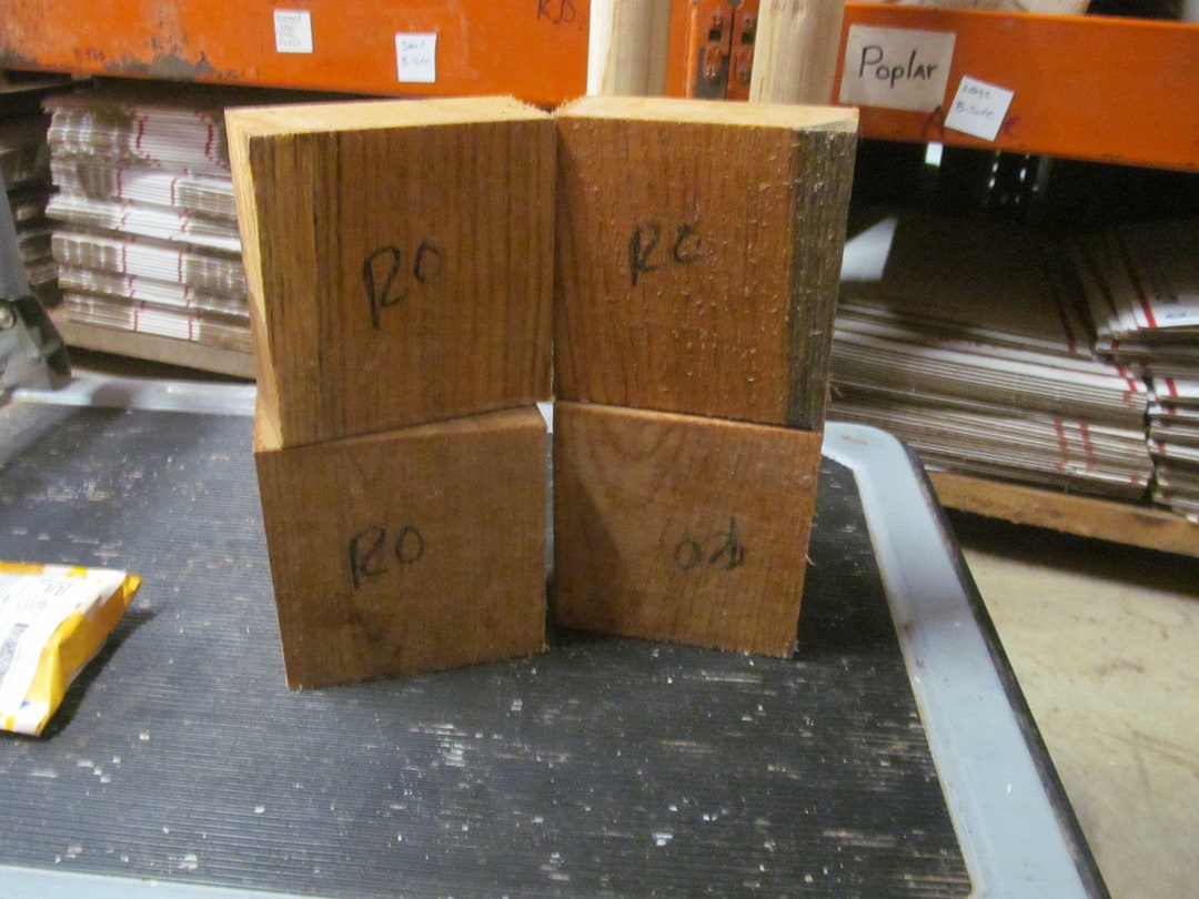 Four Beautiful Kiln Dried Red Oak Bowl Blanks 6 X 6 X 3 Etsy