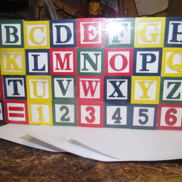 36 piece set wooden alphabet blocks