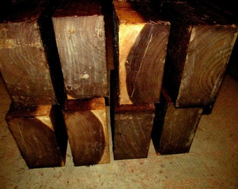 Six  WALNUT Bowl Blanks Lathe Turning Block Wood 5 X 5 X 3"