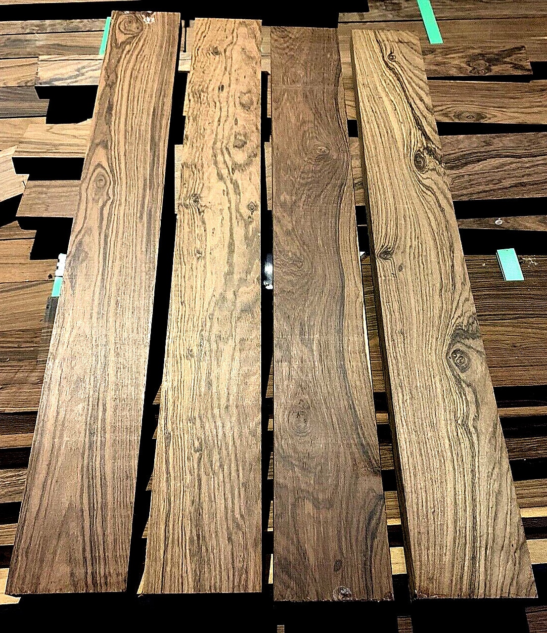 3 Pieces Kiln Dried Sanded Bocote Lumber 12" X 3" X 3/4"