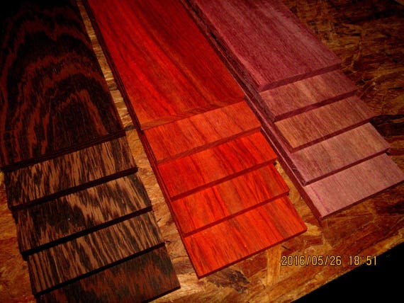 15 Pieces Exotic Wenge Purpleheart Padauk Thins 12 X Etsy