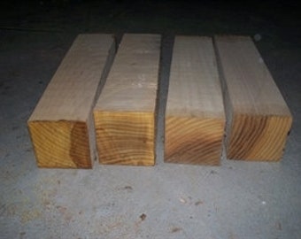 Dos hermosos jarrones/cuencos de olmo en bruto, madera de 4" x 4" x 11"
