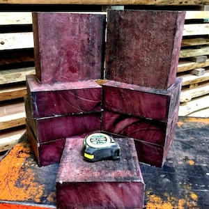 Four Purpleheart Bowl Blank 6 X 6 X 2&quot;