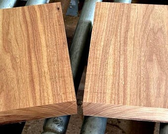 TWO Exotic Kiln Dried RED CANARYWOOD Platter Blanks Lathe Turning 11" X 11" X 2"