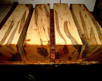 Four Beautiful Kiln Dried Ambrosia Maple Bowl Blanks 3" x 3" x 12"